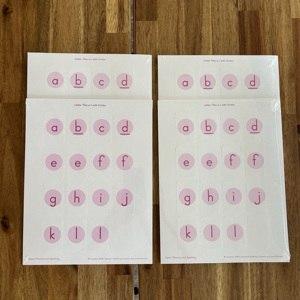 LOT OF 4 SAXON PHONICS & SPELLING LETTER SETS / ALPHABET TILES /  NEW & SEALED
